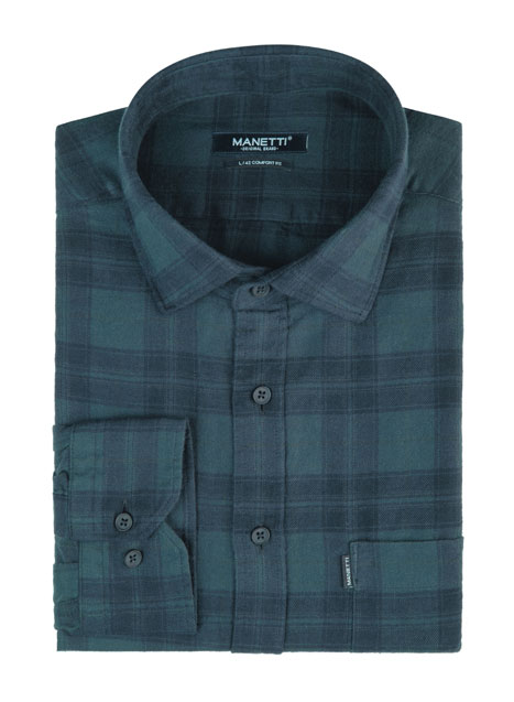 MEN'S MANETTI SHIRT CASUAL  PETROL BLUE