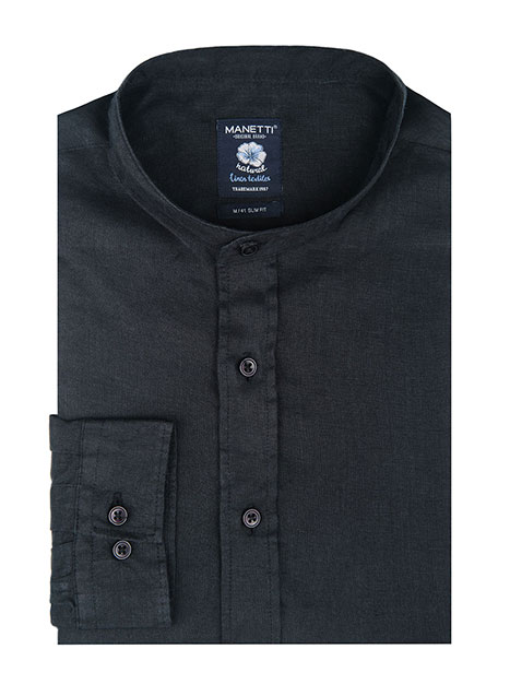MEN'S ΛΙΝΟ ΠΟΥΚΑΜΙΣΟ MANETTI CASUAL  BLACK