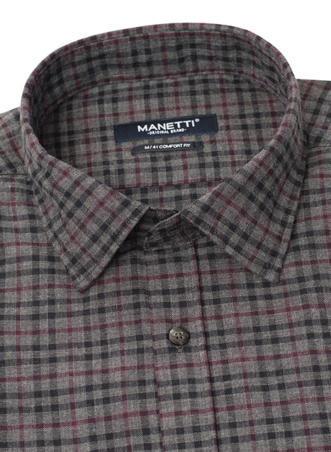 MEN'S MANETTI SHIRT CASUAL  GREY WINE