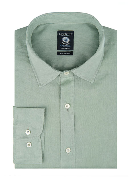 Ανδρικό Λινο Πουκαμισο Manetti casual mint