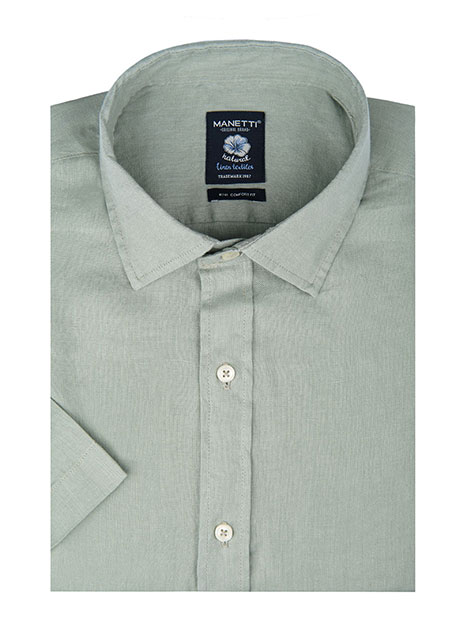 MEN'S ΛΙΝΟ ΠΟΥΚΑΜΙΣΟ MANETTI CASUAL  LIGHT SAGE