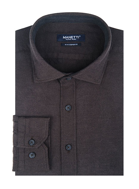 MEN'S MANETTI SHIRT FORMAL  BROWN