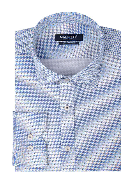 MEN'S MANETTI SHIRT CASUAL  LIGHT BLUE WHITE