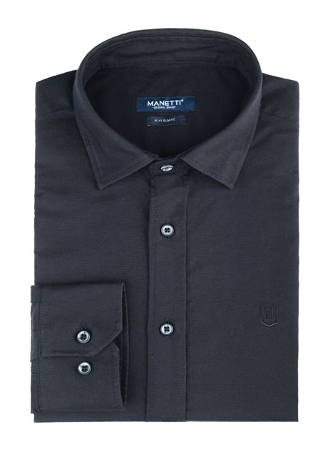 MEN'S MANETTI SHIRT CASUAL  BLACK