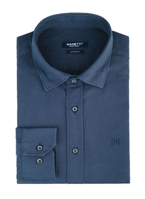 MEN'S MANETTI SHIRT CASUAL  PETROL BLUE