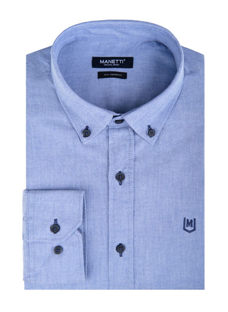 MEN'S MANETTI SHIRT CASUAL  OXFORD BLUE