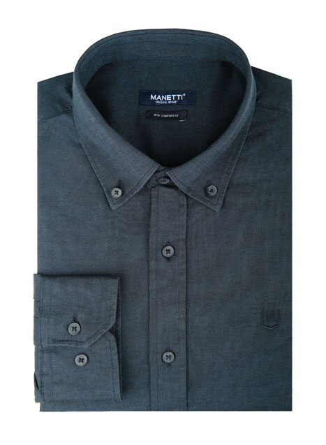 MEN'S ΠΟΥΚΑΜΙΣΟ OXFORD MANETTI CASUAL  PETROL