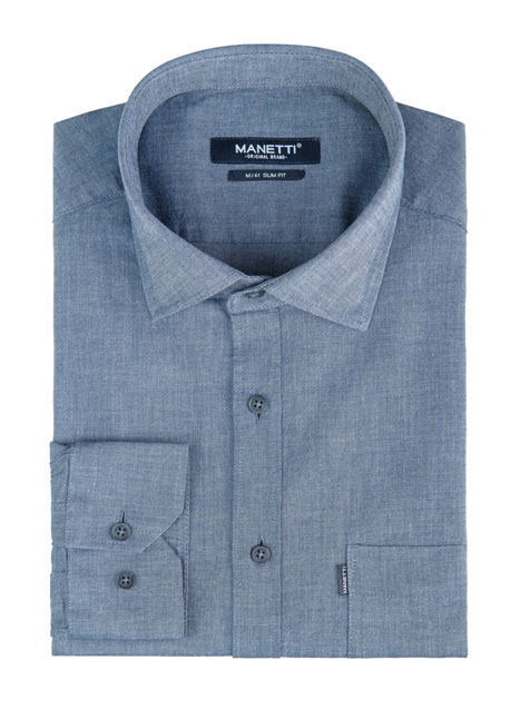 MEN'S MANETTI SHIRT CASUAL  GREY BLUE