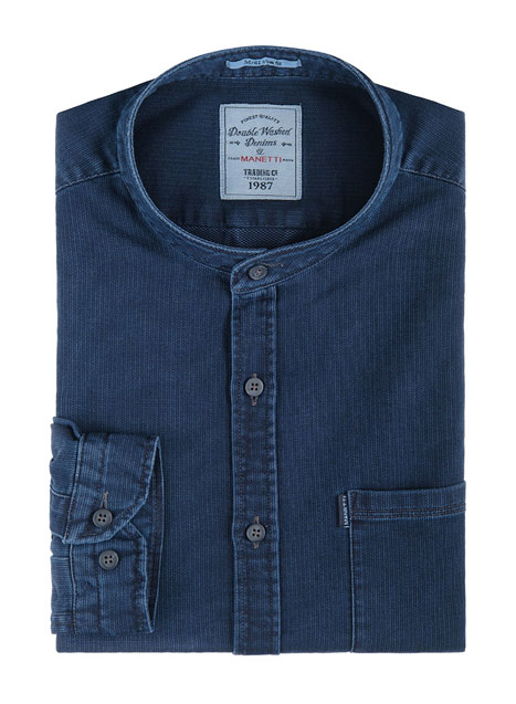 Ανδρικό Πουκάμισο Manetti casual denim blue