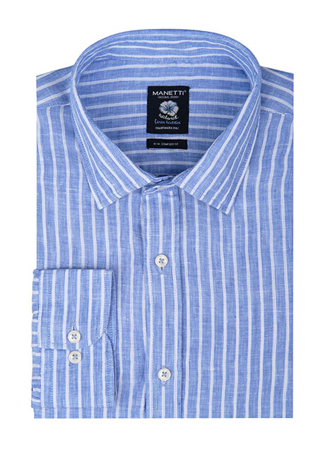 MEN'S ΛΙΝΟ ΠΟΥΚΑΜΙΣΟ MANETTI CASUAL  LIGHT BLUE