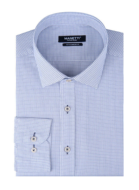 MEN'S MANETTI SHIRT CASUAL  WHITE-BLUE