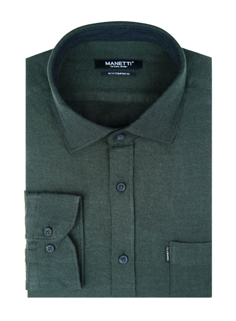 MEN'S MANETTI SHIRT CASUAL  DARK GREEN