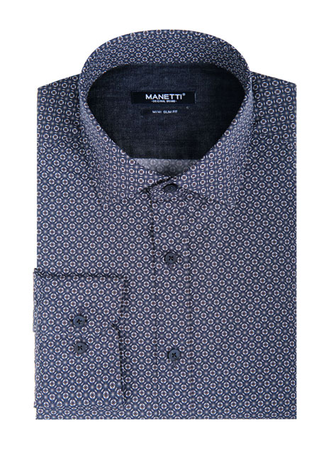 MEN'S MANETTI SHIRT CASUAL  BLUE