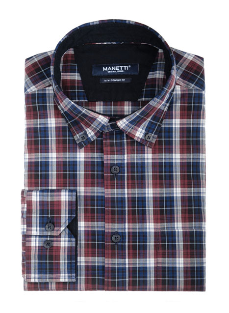 Ανδρικό Πουκάμισο Manetti casual blue-aged red