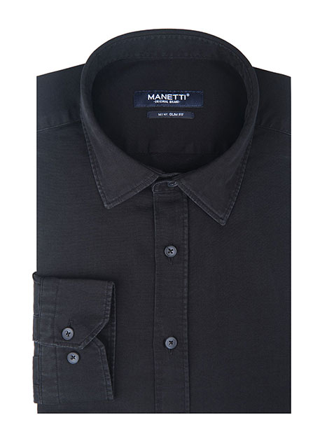 MEN'S MANETTI SHIRT CASUAL  BLACK