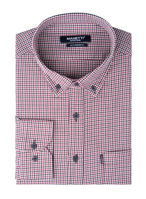 MEN'S MANETTI SHIRT CASUAL  RED BLACK
