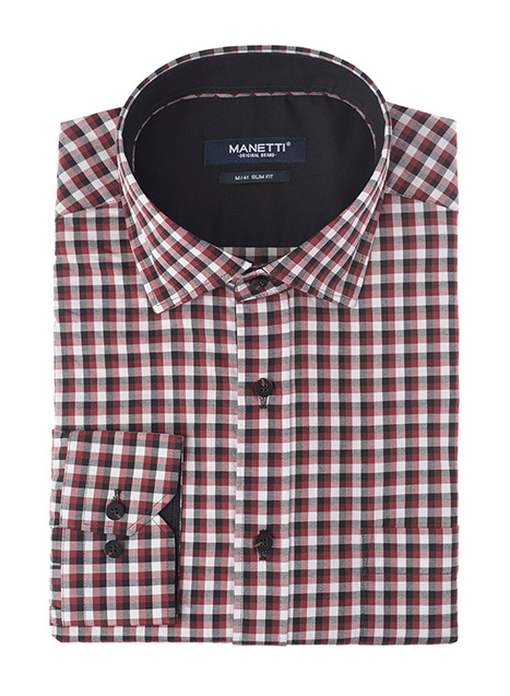 Ανδρικό Πουκάμισο Manetti casual black-rust
