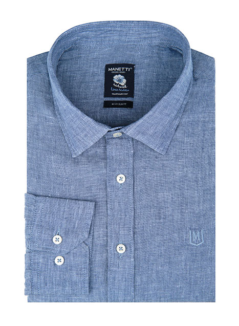 Ανδρικό Πουκάμισο Manetti casual royal blue