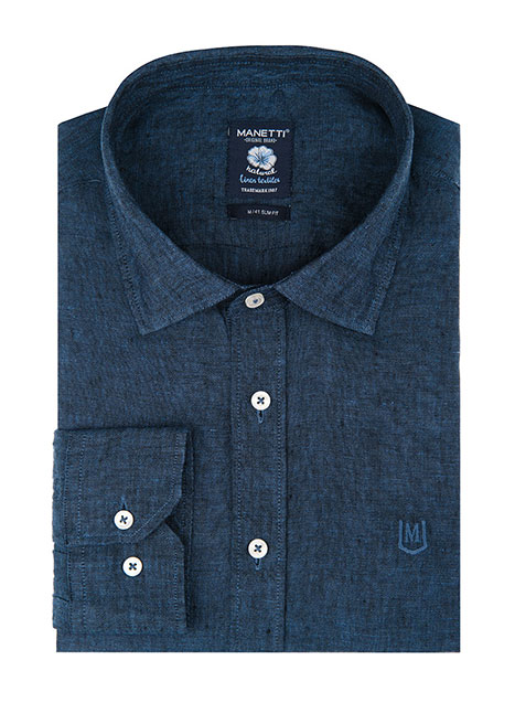 Ανδρικό Πουκάμισο Manetti casual indigo