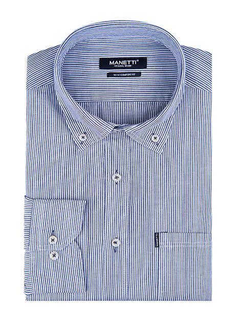 MEN'S MANETTI SHIRT CASUAL  WHITE-BLUE