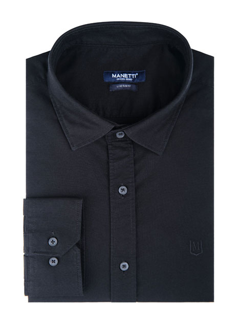 MEN'S MANETTI SHIRT CASUAL  BLACK