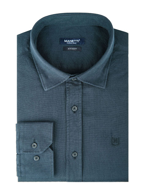 MEN'S MANETTI SHIRT CASUAL  PETROL BLUE