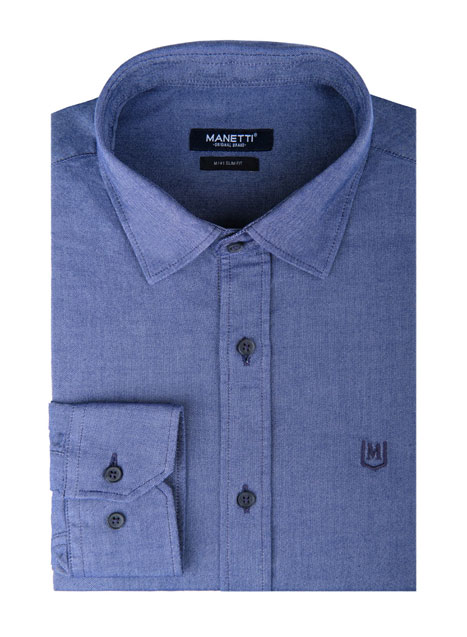 MEN'S MANETTI SHIRT CASUAL  COLLEGE BLUE