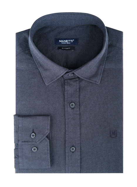 Ανδρικό Πουκάμισο Manetti casual indigo blue