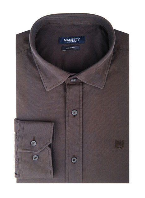 MEN'S MANETTI SHIRT CASUAL  BROWN BLUE