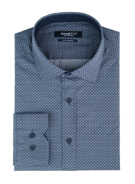 MEN'S MANETTI SHIRT CASUAL  BLUE GREY