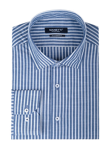 Ανδρικό Πουκάμισο Manetti casual blue-white
