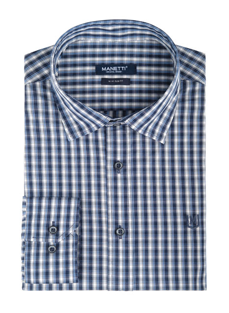 MEN'S MANETTI SHIRT CASUAL  BLUE