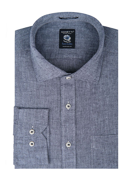 MEN'S MANETTI SHIRT FORMAL  INDIGO