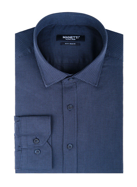 Ανδρικό Πουκάμισο Manetti casual blue-black