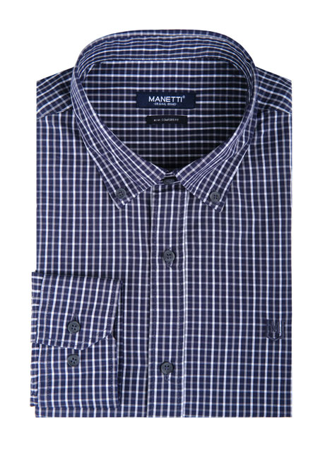 MEN'S MANETTI SHIRT CASUAL  BLUE GREY