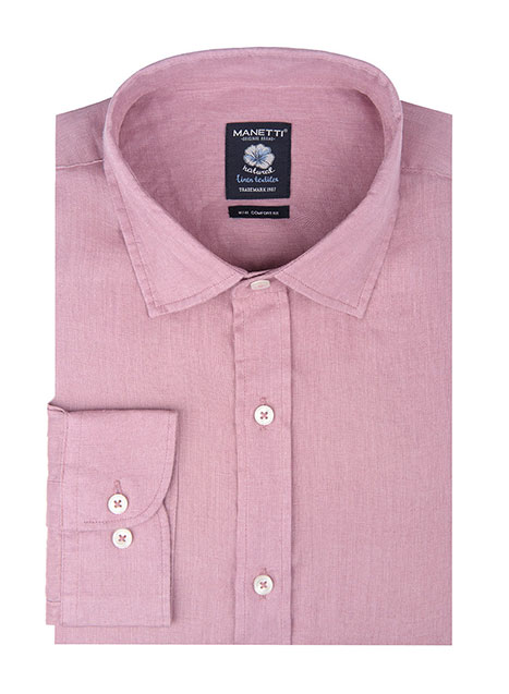 Ανδρικό Λινο Πουκαμισο Manetti casual rose