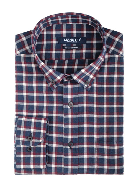 MEN'S MANETTI SHIRT CASUAL  BLUE RUST RED