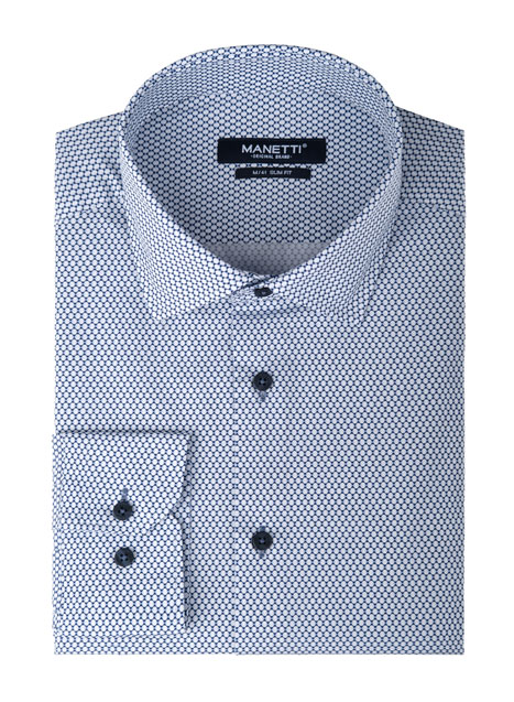 Ανδρικό Πουκάμισο Manetti casual white-blue