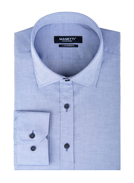 Ανδρικό Πουκάμισο oxford Manetti casual light blue