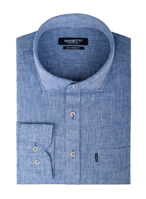 Ανδρικό Πουκάμισο Manetti casual blue