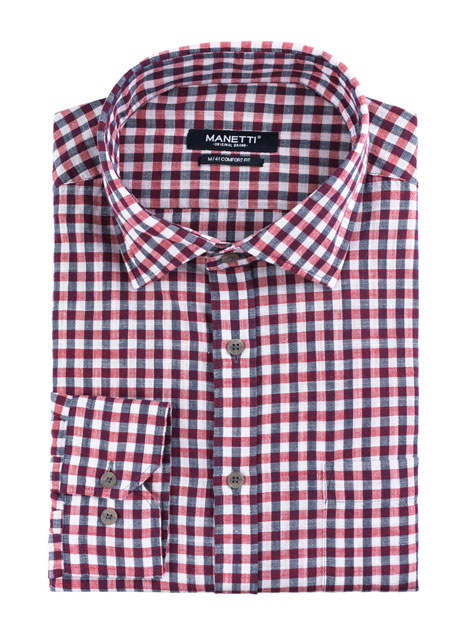 MEN'S MANETTI SHIRT CASUAL  BLUE-RED
