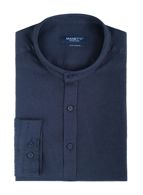 Ανδρικό Πουκάμισο Manetti casual navy blue