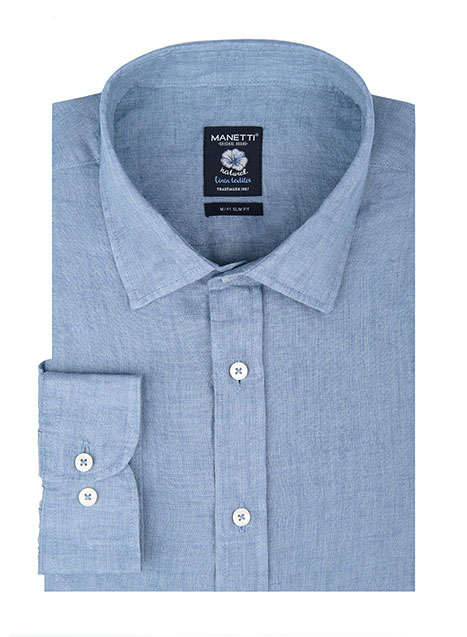 MEN'S ΛΙΝΟ DELAVEE ΠΟΥΚΑΜΙΣΟ CASUAL  LIGHT BLUE