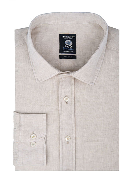 MEN'S ΛΙΝΟ DELAVEE ΠΟΥΚΑΜΙΣΟ CASUAL  LIGHT BEIGE