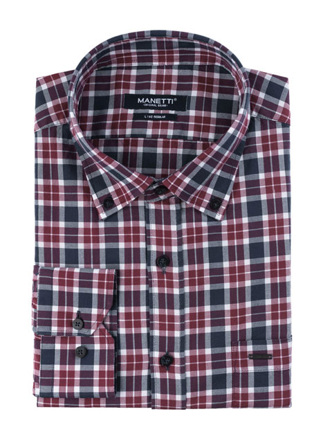MEN'S MANETTI SHIRT CASUAL  BLUE-RED