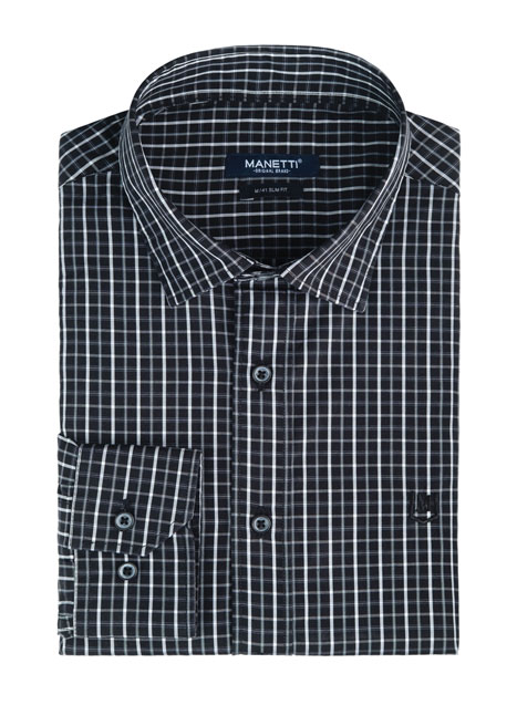 MEN'S MANETTI SHIRT CASUAL  BLUE BLACK