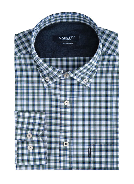 Ανδρικό Πουκάμισο Manetti casual blue-green