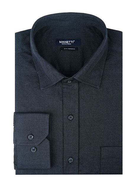 MEN'S ΠΟΥΚΑΜΙΣΟ OXFORD MANETTI CASUAL  GREY BLUE