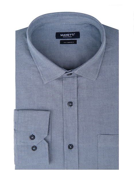 MEN'S ΠΟΥΚΑΜΙΣΟ OXFORD MANETTI CASUAL  OXFORD BLUE