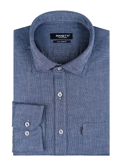 MEN'S MANETTI SHIRT CASUAL  INDIGO BLUE